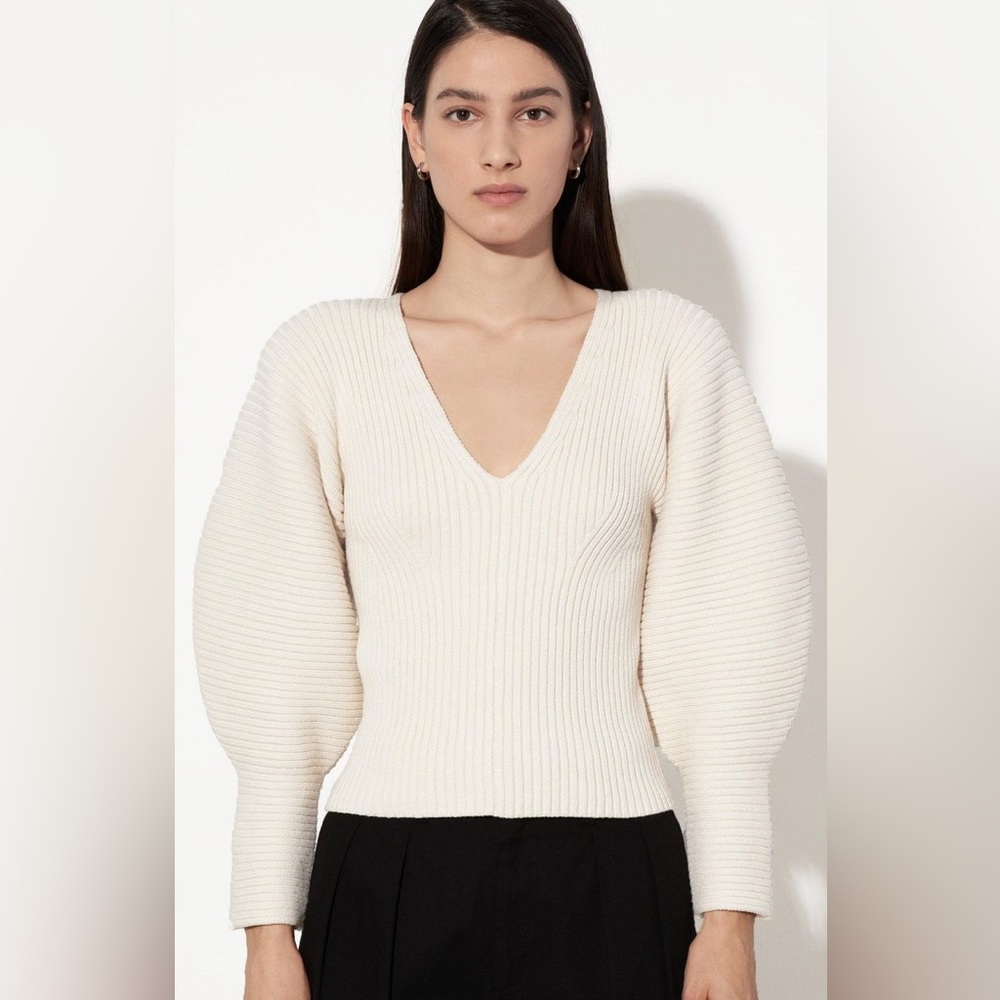 Mara Hoffman Olla Sweater in Crème size Small